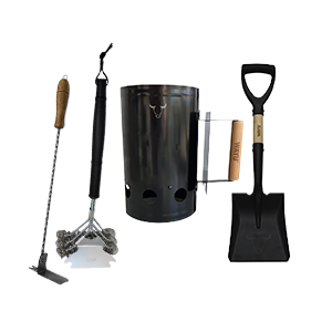 Set cepillo, raspador, pala, chimenea y atizador Wayu