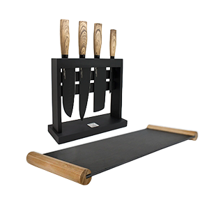 Set tabla piedra pizarra 48 cm y taco 4 pzs Wayu